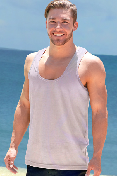 Tan-Through Sportshirts Light Gray Tank