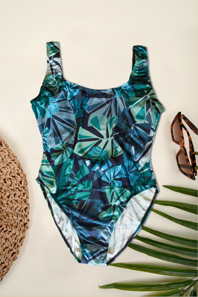 Cooltan Tan Though blue jungle swimsuit